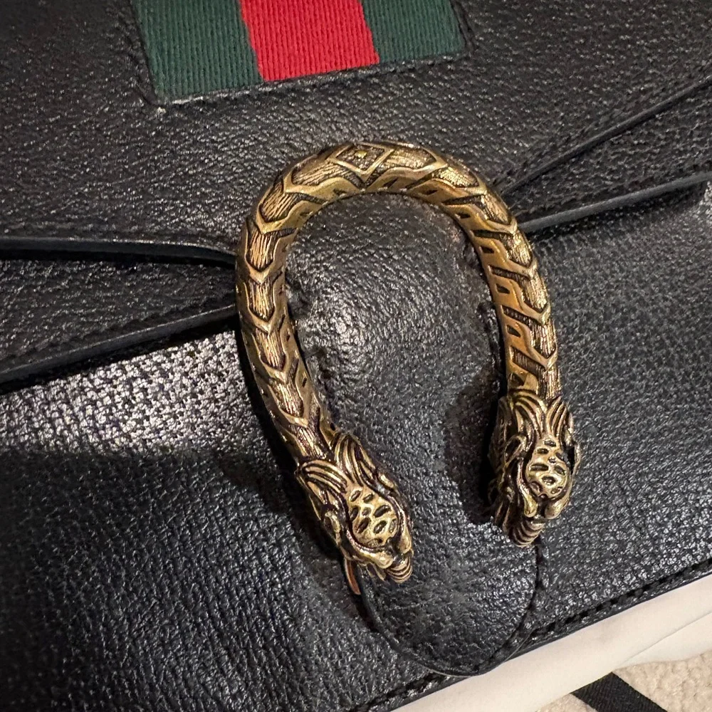Gucci Dionysus Black Leather/web small handbag - Picture 8 of 8